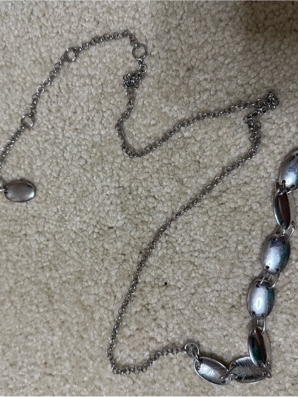 Sterling Silver Tone Linked Necklace - Silver - Picture 2 of 2